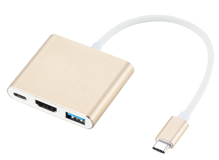 三合1Type-C转HDMI+USB3.0+充电