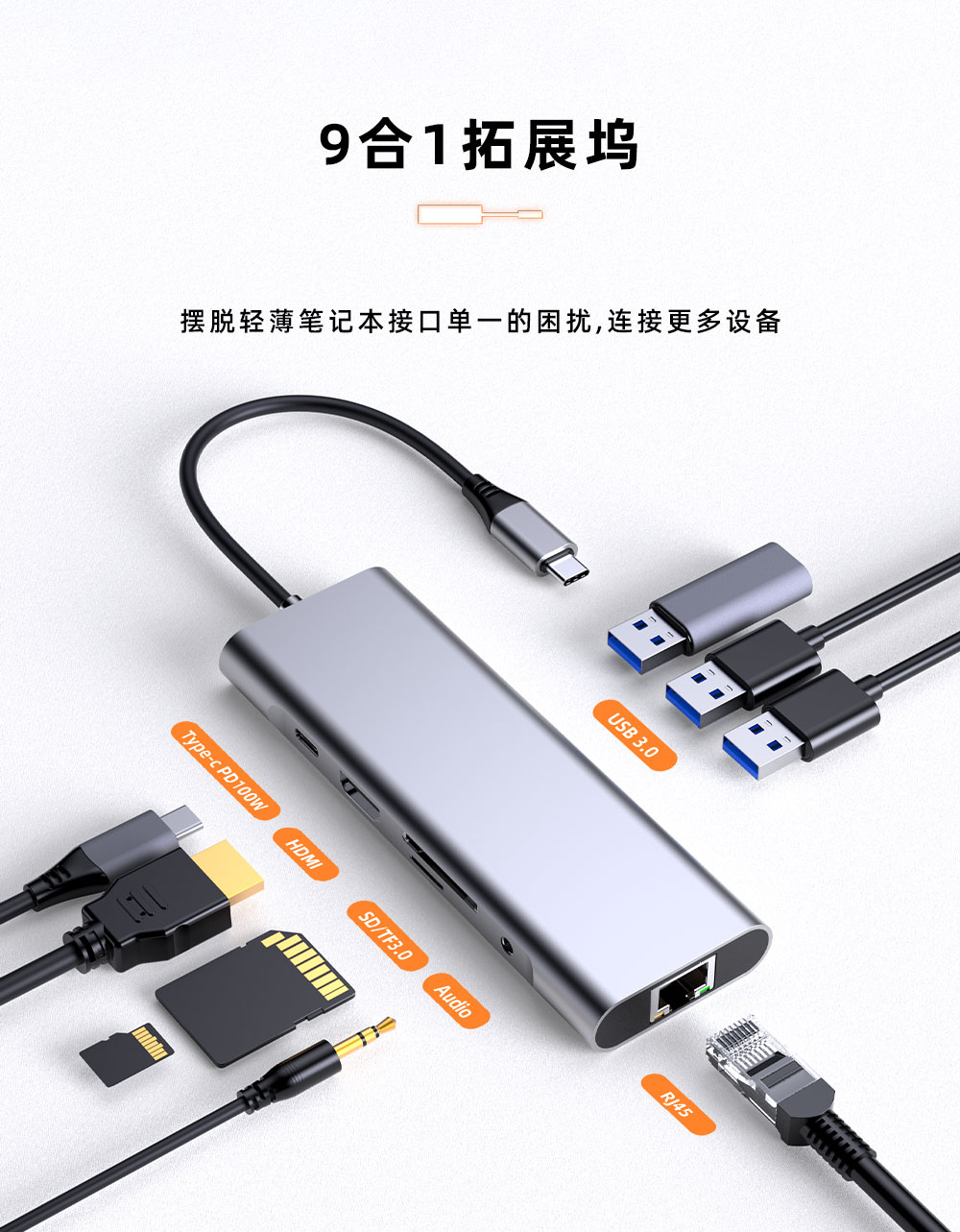 9合1USB HUB扩展坞